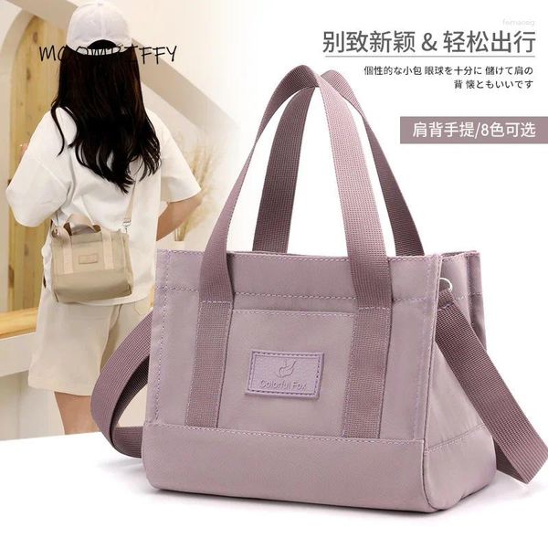 Umhängetaschen Einfache Mode für Frauen Handtaschen Wasserdichte Nylon Canvas Einkaufstasche mit Taschen Einkaufen Umhängetasche Mittagessen