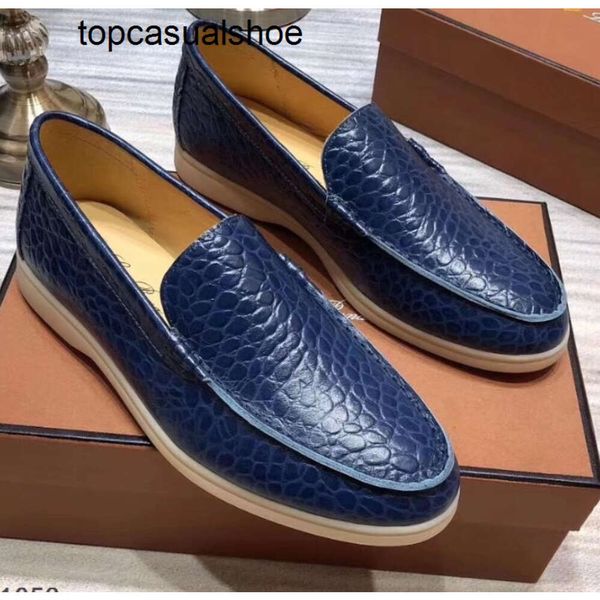 Loro Piano LP Lorospianasl Scarpe di alta qualità in pelle camminata vera crack maschile designer di lusso stampa leopardata leopardo scarpa da guida scarpa ufficiale di grandi dimensioni 45 46 2ti9