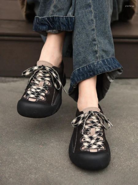 Повседневная обувь Artmu из натуральной кожи, походные женские кроссовки на шнуровке, уличные спортивные кроссовки, роскошные треккинговые кроссовки на плоской подошве для бега