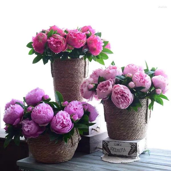 Декоративные цветы искусственные растения высокий класс с двойным головным наложницей, домашний сад, украшение