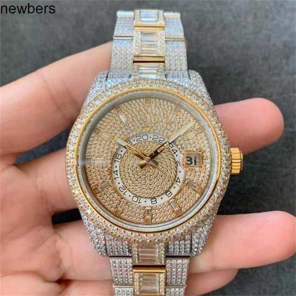 Orologio AP con diamanti Apf Factory Vvs Iced Out Moissanite Può superare i test di lusso con diamanti Movimento al quarzo Iced Out Sapphire 904L Cinturino in acciaio Lente in vetro zaffiro water1XWE