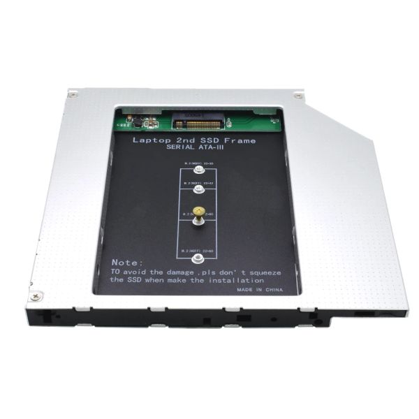 Gehäuse TISHRIC M2 NGFF HDD Caddy SSD zu SATA Festplattenlaufwerk-Adapter CD-Laufwerk Festplatten-Caddy für Laptop CD-ROM DVD-ROM optischer Schacht