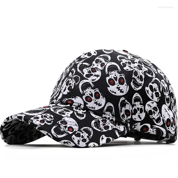 Top Caps Erkek Kadınlar 3D Kafatası Baskı Güneşlik Beyzbol Kapağı Snapback Yaz Açık Mekan Spor Güneş Koruyucu Hip Hop Ayarlanabilir Pamuk Şapkalar