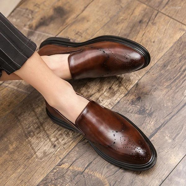 Sapatos casuais marca verão brogues moda masculina mocassins sapato de couro alta qualidade adulto mocassins condução calçado masculino