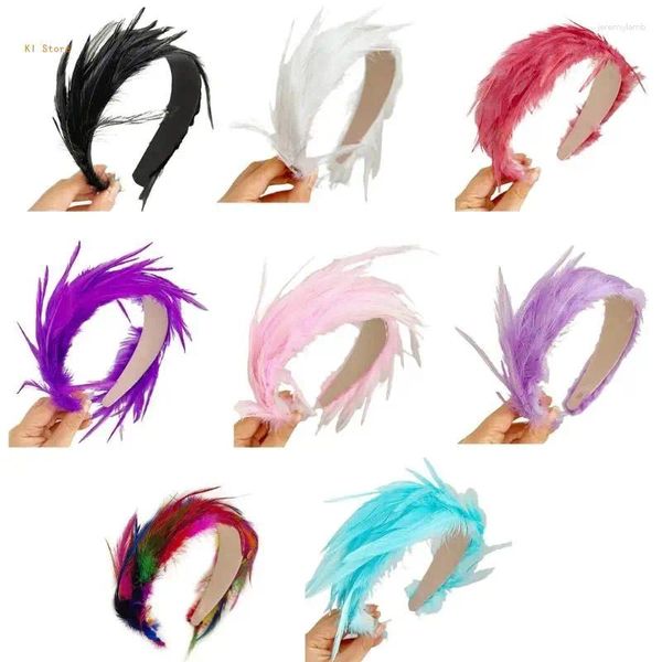 Haarspangen Mode Feder Stirnband Fascinator Hoop Für Tee Party Weibliche Universal Haarband Braut Dusche Tragen Kopfschmuck