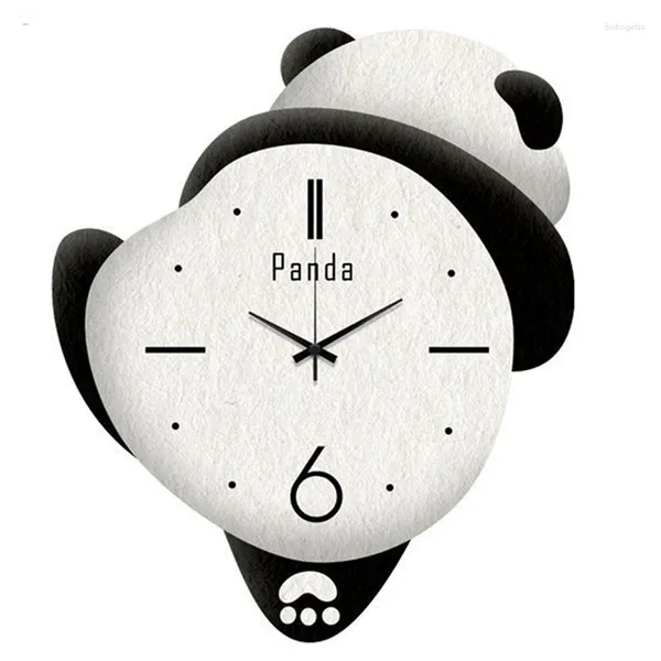 Relógios de parede Bonito Panda Relógio Home Quarto Cartoon Quarto Infantil Vivendo Silencioso Punch-Free Fácil de Usar