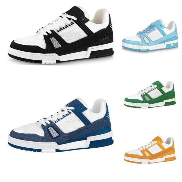 Scarpe di marca Scarpe da ginnastica da uomo Scarpe casual Scarpe basse in pelle di vitello Bianco Verde Rosso Blu Sovrapposizioni Piattaforma Scarpe da ginnastica da donna all'aperto Scarpe da ginnastica casual Scarpe da ginnastica