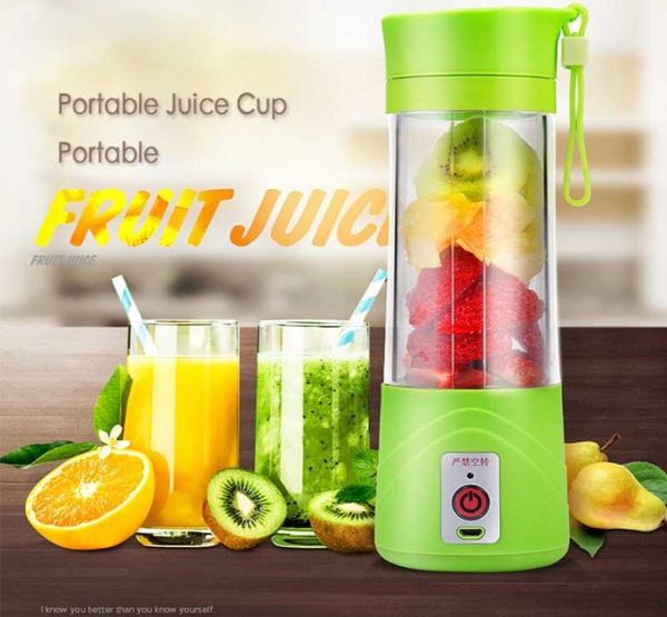 Liquidificador Juicer Blende Cup Fruit Mixer Grinder Portátil Tamanho Pessoal Máquina Elétrica Recarregável Garrafa de Água 380ml Com USB9013427