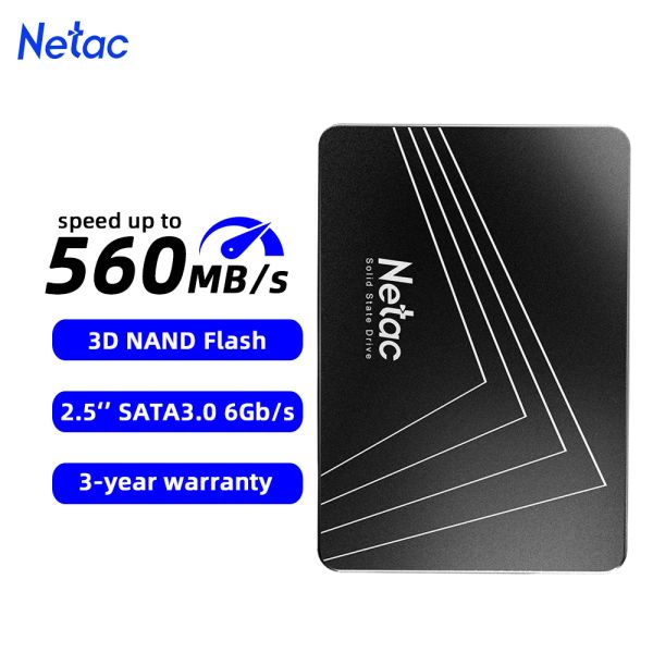 Antrieb Netac SSD 1TB 2TB 2,5 Zoll SSD SATA3 SATA 512 GB 256 GB 128 GB 480 GB interne Feststofffestplatte für Laptop -Desktop