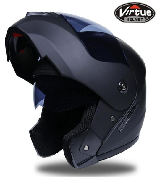 Virtue Capacete de motocicleta com lente dupla aberta completa masculina039s e feminino039s equipamentos de proteção corrida corrida315h4265884