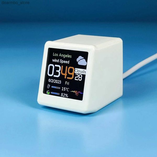 Schreibtisch Tischuhren Mini WIFI Wetterstation Uhr Spiel Desktop Dekoration DIY GIF Animation Elektronische Album Funktion Kreative Smart Desktop Clock24327