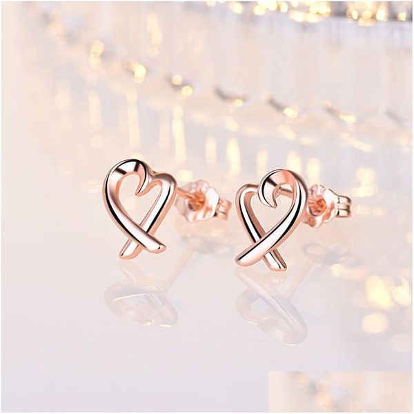 Dangle Chandelier Design Simples Sier Color Hollow Heart Brincos Para Mulheres Nova Marca Moda Ear Cuff Piercing Brinco Presente Deliv Otlge