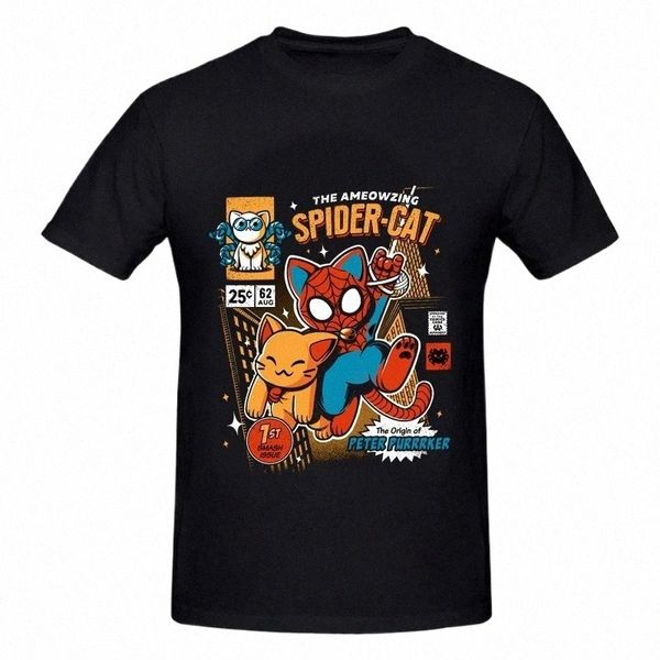 2024 Spider Cat T-shirt Street Fi Streetwear T Shirt Uomo Donna Coppia T Shirt Hip-hop Pantaloni a vita bassa O-Collo Stampato Tshirt Top 48sT #