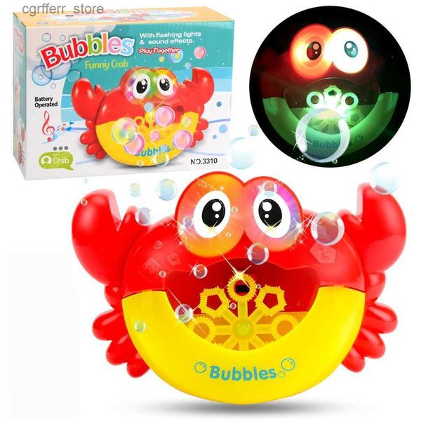 Gun Toys Macchina per bolle all'aperto asciugacapelli rana granchio produttore di vasche da bagno per bambini vasca da bagno con acqua saponata giocattolo240327