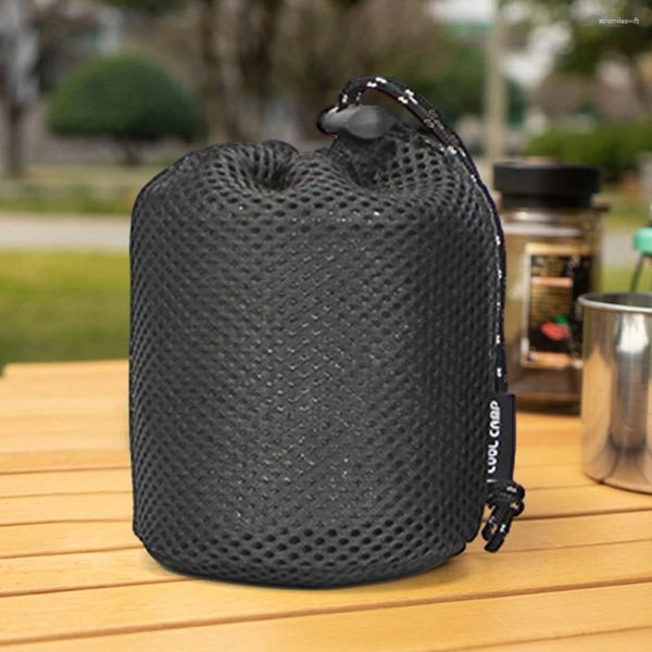 Sacos de armazenamento ao ar livre conjunto pote saco tigela placa organizador para caminhadas viagem churrasco acampamento fogão fogão talheres proteção