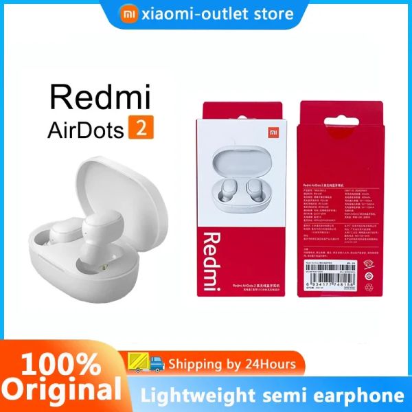 Ohrhörer Original Xiaomi Redmi Airdots 2 Ohrhörer TWS Wireless Bluetooth Gaming Headset AI Control Mi Ohrhörer für Dropshipping S