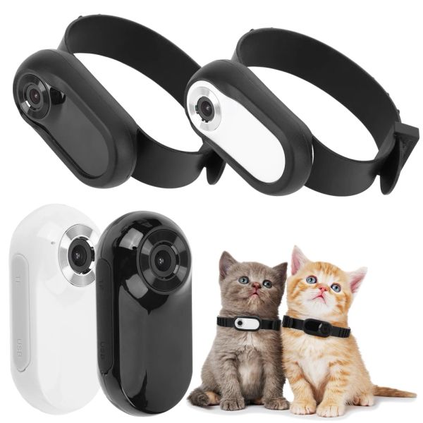 Rastreadores HD 1080P Câmera de esporte/ação sem necessidade de Wi-Fi para animais de estimação, bebê, cachorro, gato, coleira de câmera, mini câmera corporal com gravações de vídeo para ambientes internos/externos