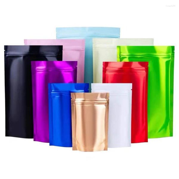 Aufbewahrungsbeutel 100 Teile/los Lebensmittel Nüsse Snack Süßigkeiten Kaffee Staubdichte Reißkerbe Doypack Beutel Matte Aluminiumfolie Stand Up Bag