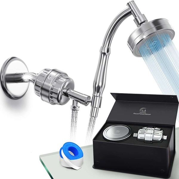 Ручной фильтрующий фильтр Aquahomegroup 20+3 уровня, подходящий для введения витаминов C, A и E в фильтр жесткой воды, с эффектом SPA.Душевая головка высокого давления
