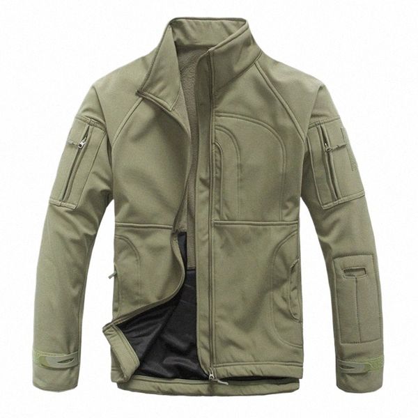 Giacca tattica militare mimetica da uomo invernale in pelle di squalo Soft Shell giacca a vento impermeabile giacche in pile cappotto esercito caccia vestiti F6sI #