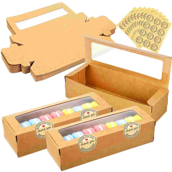 Nehmen Sie Container 50 PCs Box Cake Packing Boxen Macaron Kraft Papet Cup Vellum Home Muffin Dessert Macarons Backvorgänge
