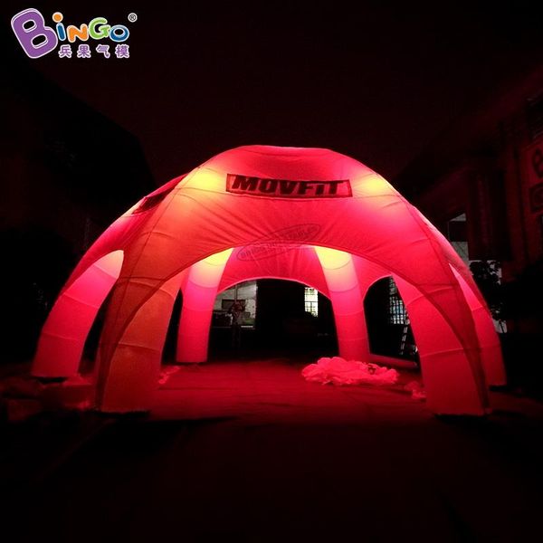 Tenda ragno gonfiabile personalizzata 8x8x4 metri 6 gambe / luci a LED cupola tenda da festa in aria soffiata giocattoli sports001