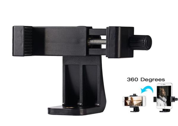 Stativ Mount Adapter Handy Ständer Halterung Clip Vertikale 360 Grad Drehbar Für iPhone Xiaomi Samsung Universal Smart phone5110966