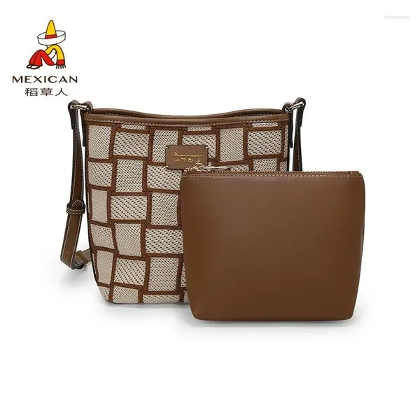 Borse da sera Borsa a tracolla da donna di marca MESSICANA Tela femminile Borsa di design di lusso Borsa a tracolla di alta qualità Retro 2024 Zipper Messenger