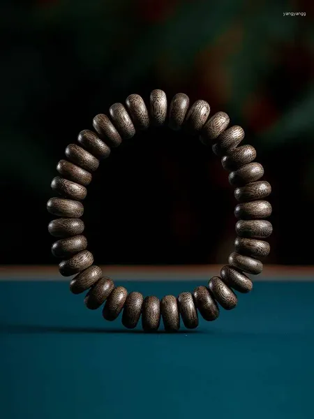 Комплект ожерелья и серег из старых материалов, браслет из агарового дерева Вэнь Лай для женщин и мужчин, деревянные бусины Будды, один круг, бусина из абакуса