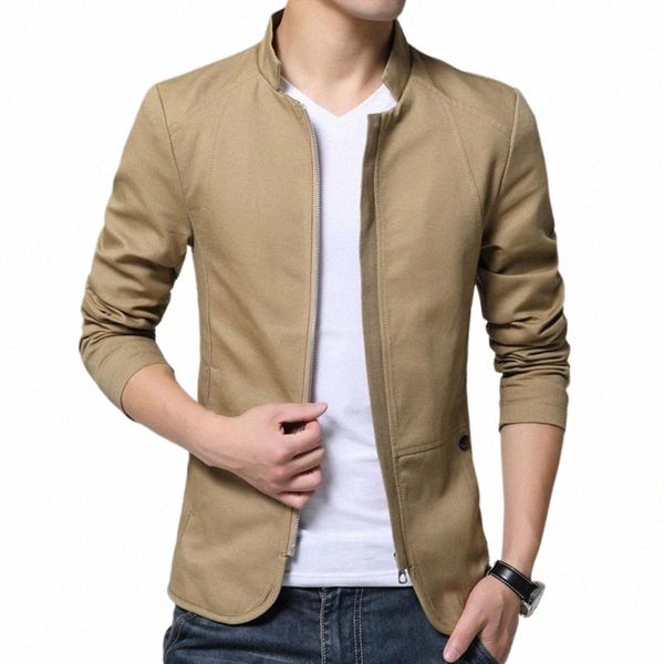 Inverno homens jaqueta gola cor sólida outerwear zíper fly cardigan casual busin casaco para trabalho o4m2 #