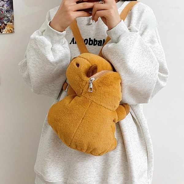 Aufbewahrungstaschen Capybara Plüsch Rucksack Kawaii Puppentasche Freizeit Make Up Reise Rucksack Geschenk für Freundin