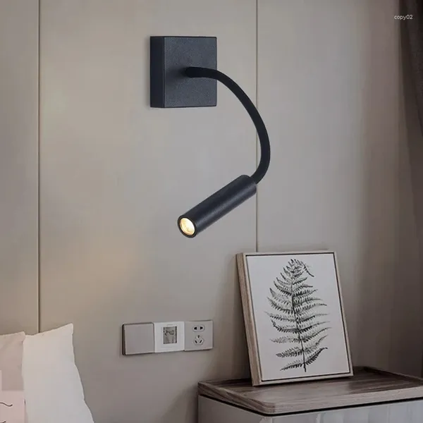 Lâmpada de parede LED Luzes de cabeceira Leitura Livro Lâmpadas Design Sconces Flexível Gooseneck Sala de Estudo Diariamente