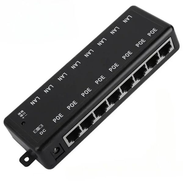 2024 POE Iniettore 4PORTS 8PORTS POE Splitter per rete CCTV Potenza della telecamera POE su Ethernet IEEE802.3AF 12V-48V APPOE wireless per la telecamera di rete