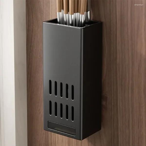 Garrafas de armazenamento 1 PCS Preto Utensílio de Cozinha Titular Bandeja de Drenagem Removível Espaço Garfo de Alumínio e Colher Plástico Forte Capacidade de Rolamento