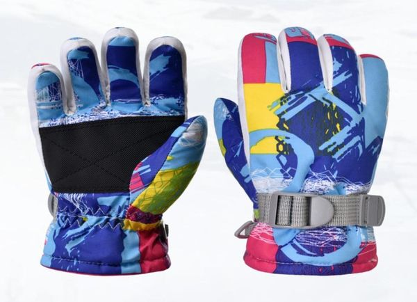 Marke Kinder Winter Handschuhe Ski Handschuhe Warme Winddicht Rutschfeste Outdoor Sport Kinder Schnee Snowboard Skifahren Handschuhe für Jungen Mädchen2019228