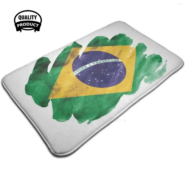 Tapetes eu amo o Brasil para o Brasileiro - American e Nacional Bandeira Soft House Family Anti -Slip Mat Rug Tapet Day