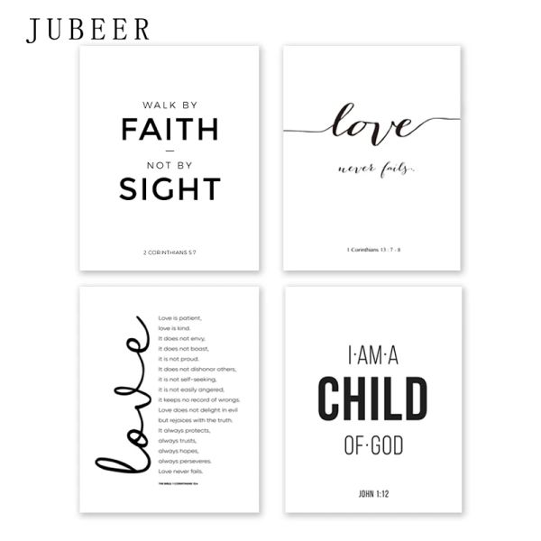 Zubehör, Bibelvers-Poster und Drucke, Love is Patient, Love is Kind, Wandkunstdruck, christliche Zitate, Leinwandgemälde, Poster an der Wand