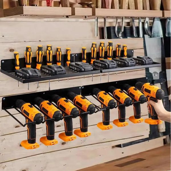 Racks Hand Power Tool Organizer Rack Wandmontage Werkstatt Garage Mobiles Werkzeugregal Hochleistungs-Elektrobohrer-Werkzeughalter