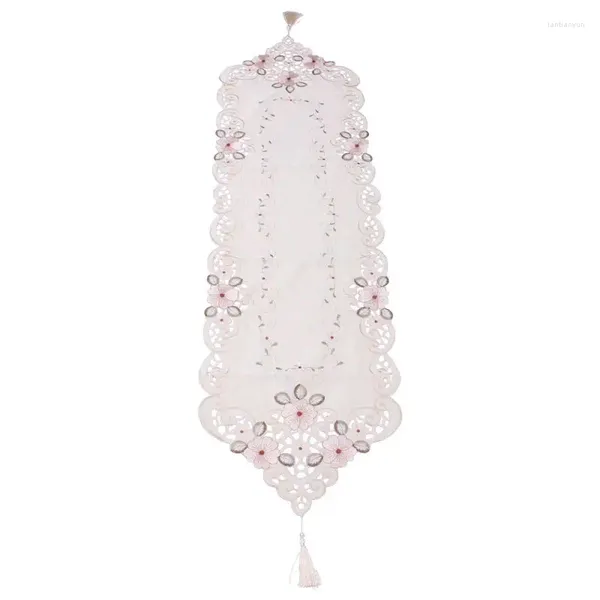 Corredor de saia de mesa tecido floral bordado padrão: 2 flores tamanho: 40X150cm