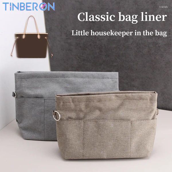 Borse per cosmetici TINBERON Inserto per borsa Organizer TOTE di grande capacità Fodera per borsa Base Shaper Custodia per trucco portatile da viaggio