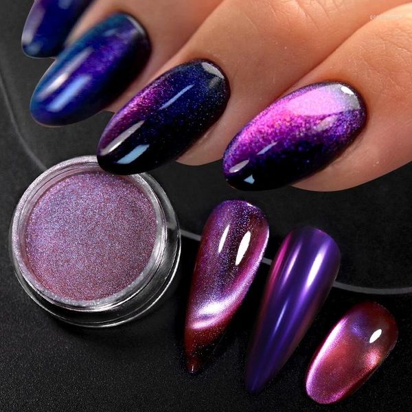 Glitter per unghie Chameleon Polvere magnetica Effetto gatto Arte Cromata Lucida Polvere artigianale Decorazione per manicure Pigmento fai-da-te