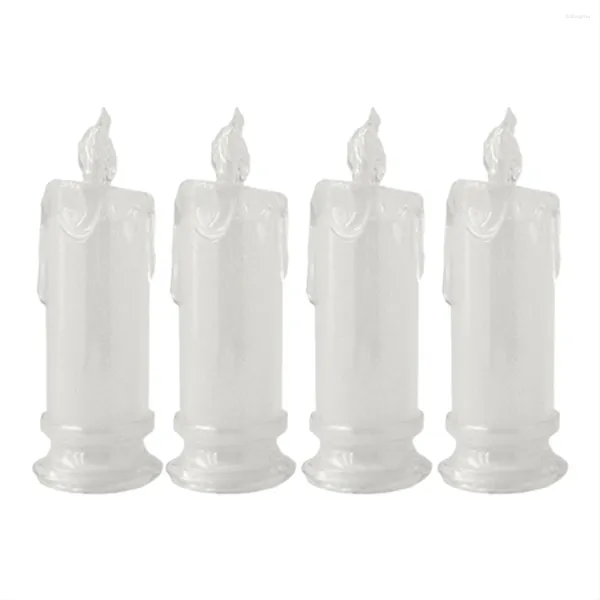 Titulares de velas 4pcs LED Velas sem chamas Pilar de liberação Bateria incluída Decoracion para Halloween Natal