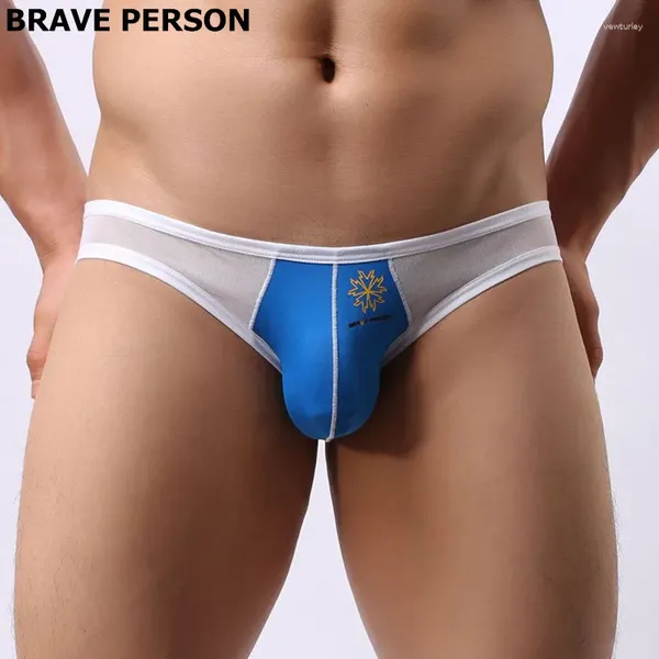 Unterhosen Brave Person Bademode Herren Transparente Unterwäsche Beutel Mesh Männer Bikini-Slip Low Rise Penig Bulge Höschen Sexy Homosexuell