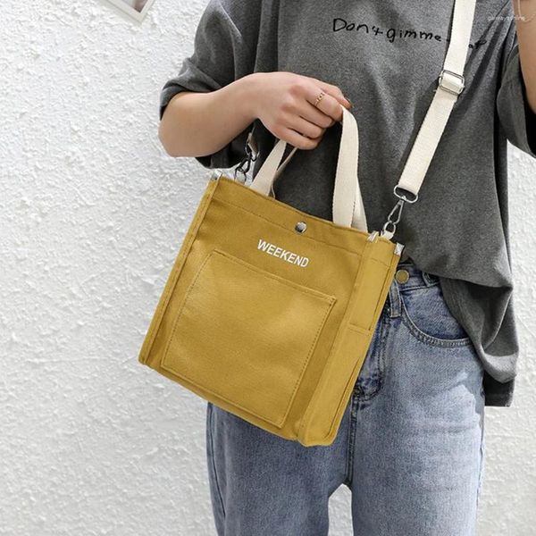 Umhängetaschen Kleine Leinwand Messenger Frauen Korea Stil Brief Drucken Casual Tote Handtasche Student Umhängetasche Für Buch Laptop