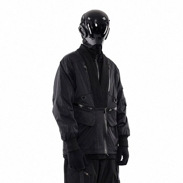 whyworks 22AW Techwear Robe Soft Shell Trenchcoat Jacke Darkwear Kimo Functial Waterproof Outdoor Multi-Pocket Workwear 65Eq#