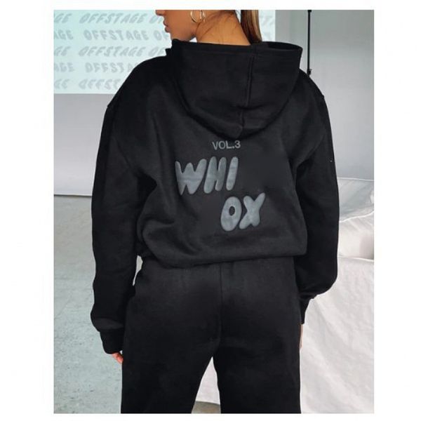 Designerin White Women Fox Tracksuits Zwei Teile kurze Sets Sweatsuit weibliche Hoodies Hoody Hosen mit Sweatshirt Lose T-Shirt Sport Frau Kleidung 205