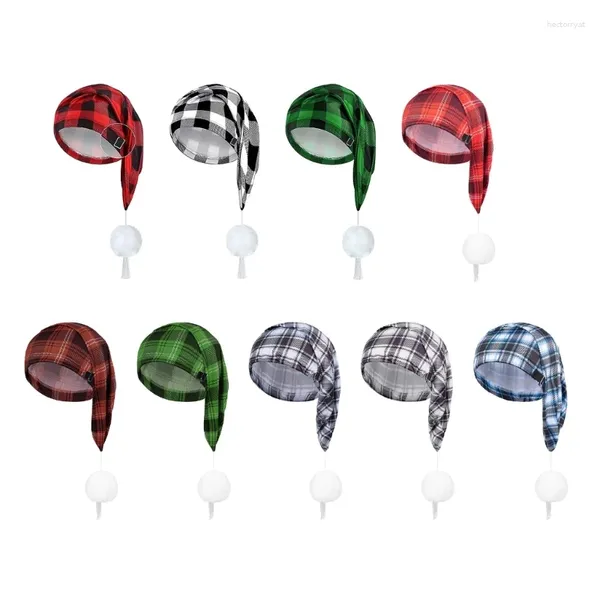 Berretti natalizi cappello da Babbo Natale addensare plaid e pompon pelosi bianchi per feste vestire cosplay multicolore