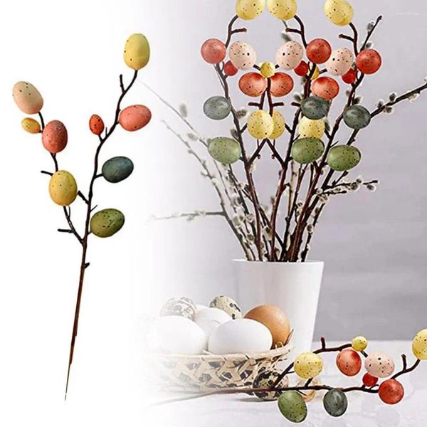 Fiori decorativi 1 pezzo di uovo di Pasqua Decorazione dell'albero Ramo Forniture felici String Party Fai da te Wi H1q1