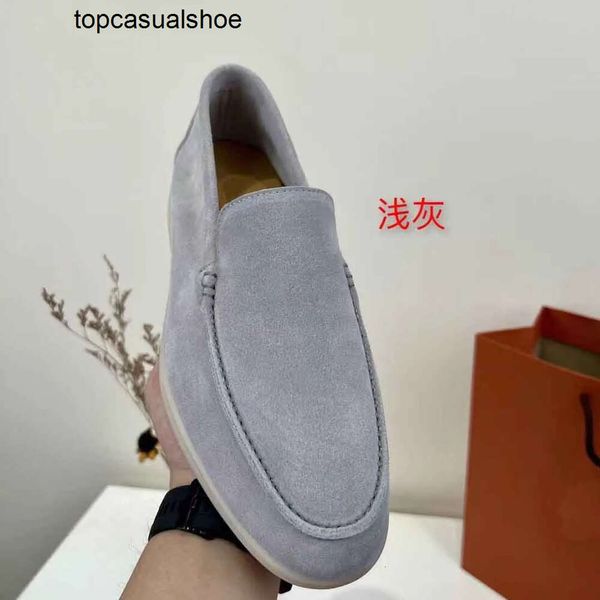 Loro Piano LP Mocassino di lusso di alta qualità da passeggio da uomo scarpe eleganti casual estive sneaker fatta a mano in pelle scamosciata slip on leggere e comode scarpe da passeggio per esterni 38-46