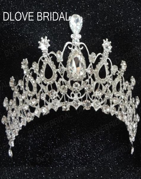 Real po impressionante cristal nupcial cown beleza concurso grande coroa real fábrica acessórios para o cabelo cabeça tiaras festa de formatura 5978020